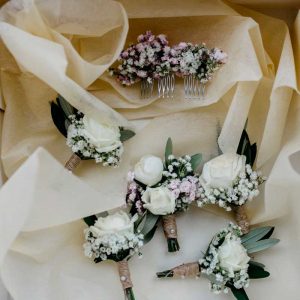 Prendidos para bodas, con flor preservada o natural