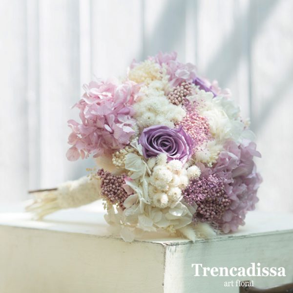 Ramos de flores para novias en flor seca, en tonos pastel, venta online para toda España