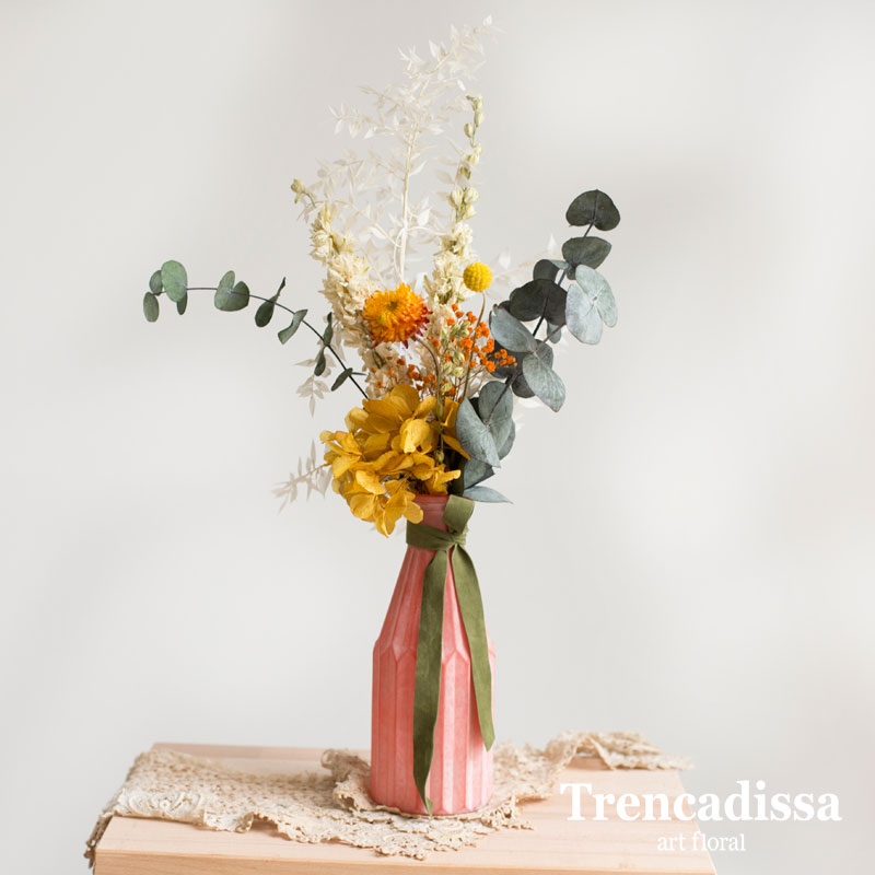 Jarrón de cerámica con flor seca y preservada, venta online