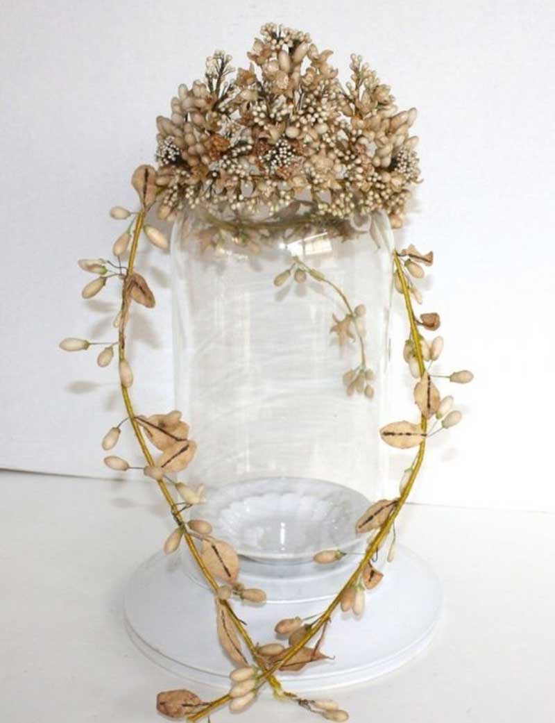 Tiara inspiración para nuestras coronas de flor seca y preservada para bodas