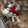Ramo de novia preservado en rojos y blancos