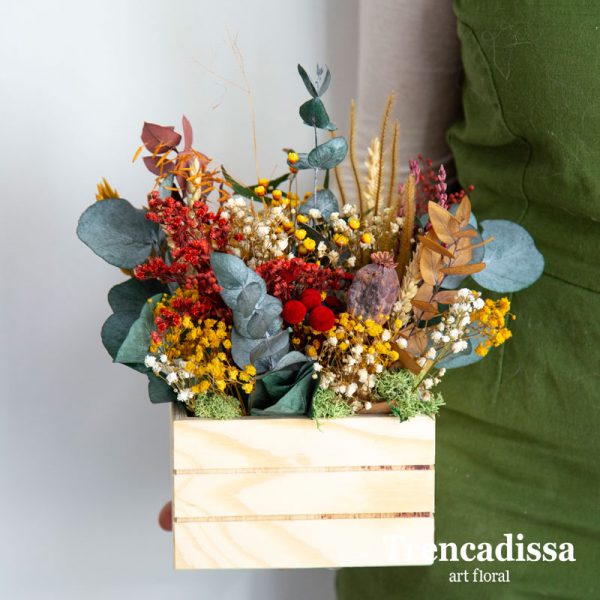 Cajas de madera con flor preservada - Trencadissa Art Floral