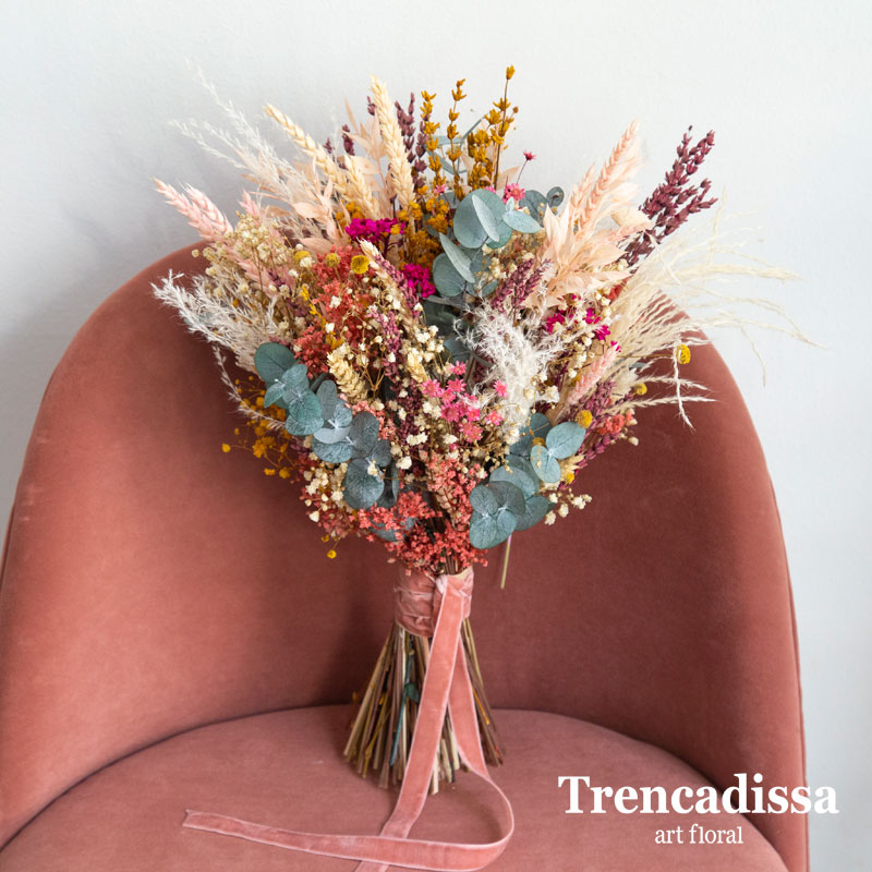 RAMOS DE NOVIA CON FLOR SECA Y PRESERVADA
