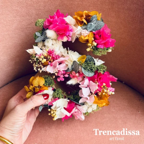 LETRAS CON FLOR SECA Y PRESERVADA
