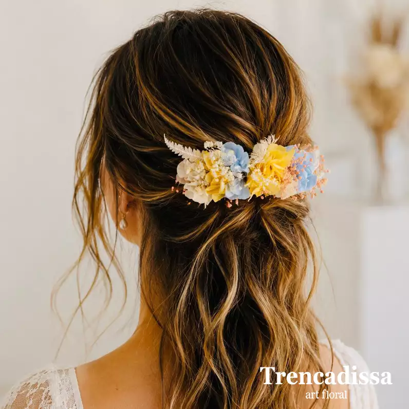 peinetas de novia preservados con rosa