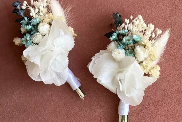 Prendidos a juego con el ramo de novia