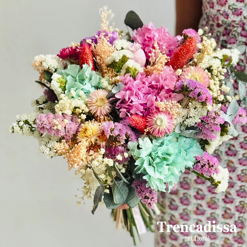 ramos preservados con flor variada